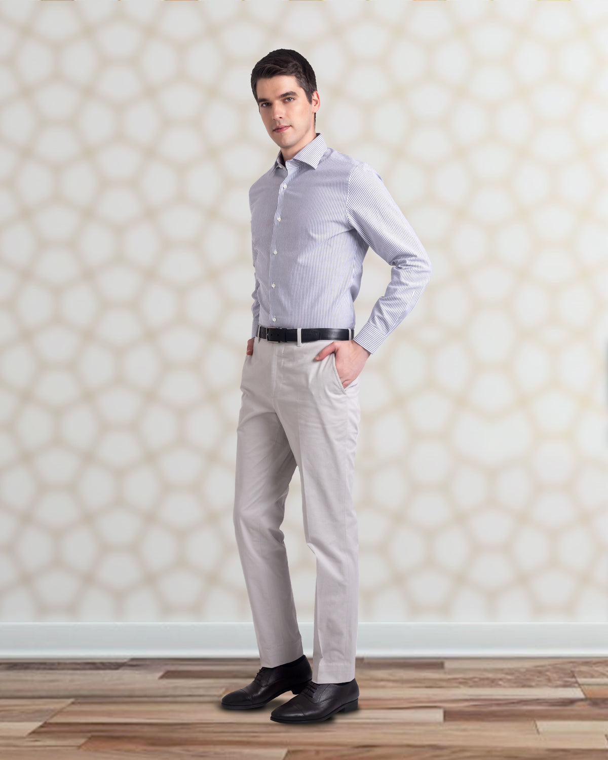 Grey University Stripes Oxford Shirt - 4