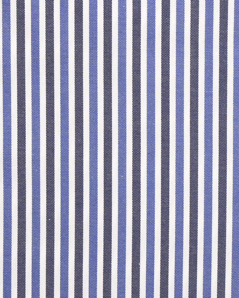Brembana White Blue Candy Stripes Shirt