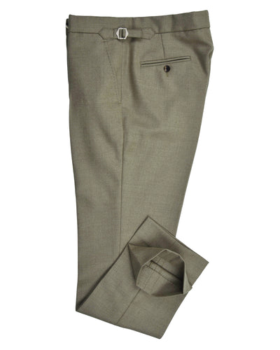 Dugdale Olive Wool Flannel Dress Pant