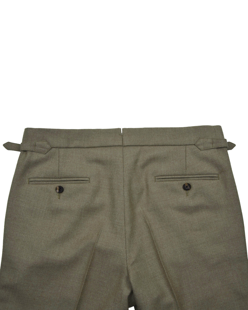 Dugdale Olive Wool Flannel Dress Pant