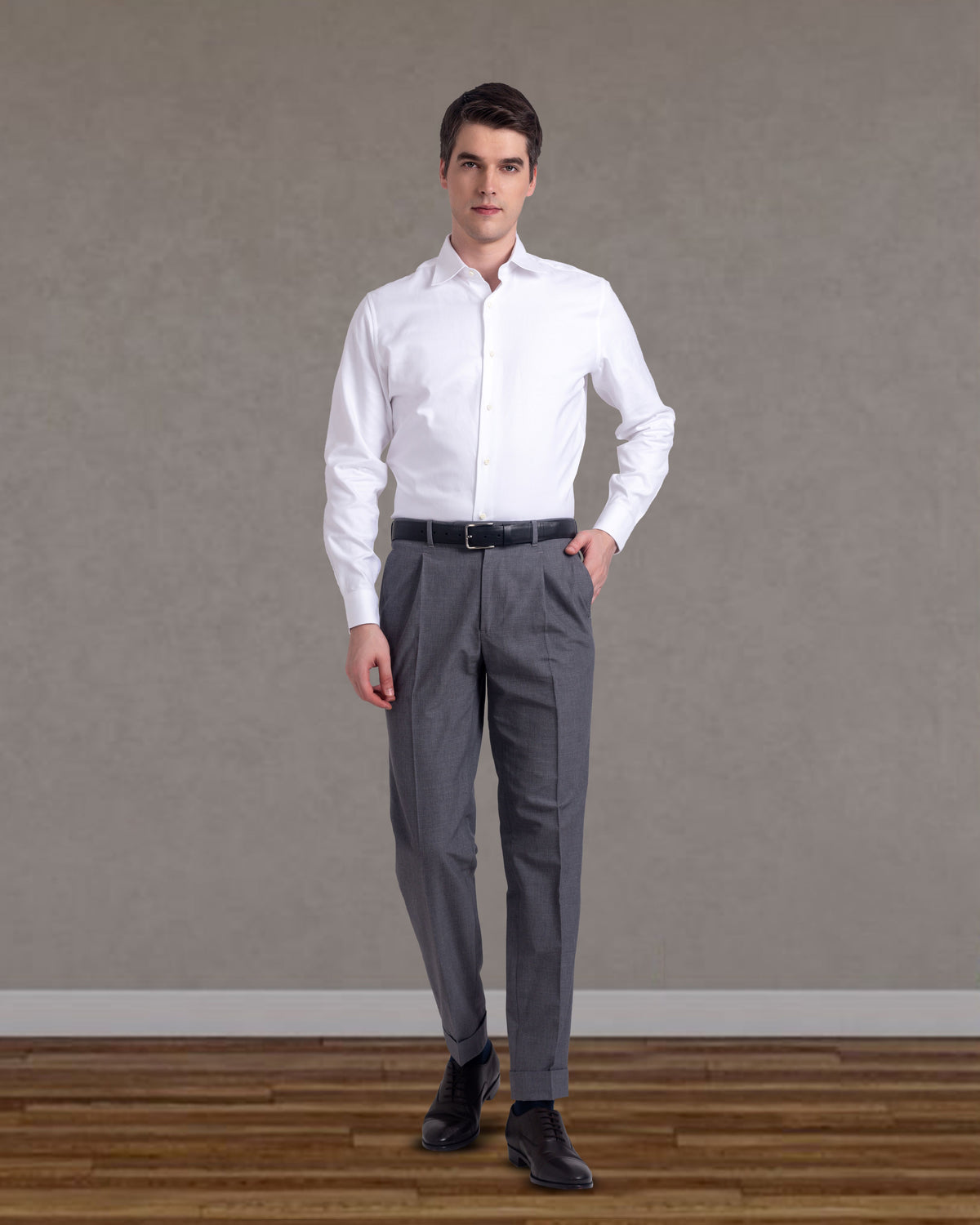 Monti Diagonal White Twill Shirt - 3