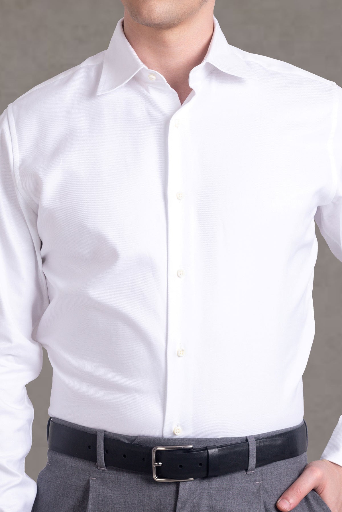 Monti Diagonal White Twill Shirt - 4