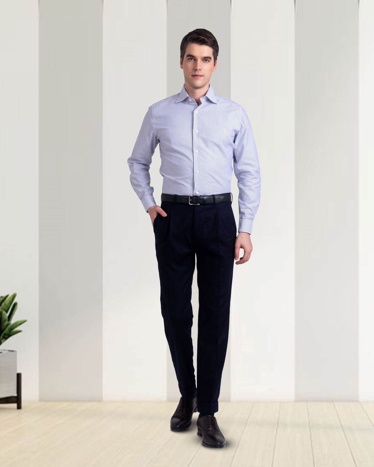 Navy Bengal Stripes Shirt - 4