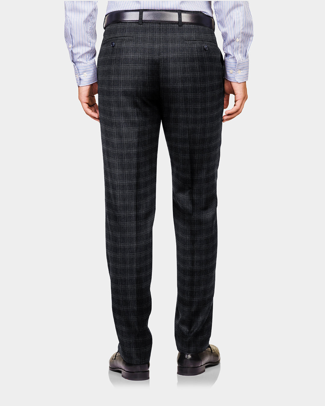VBC Dark Grey Checks Twill Pant - 3