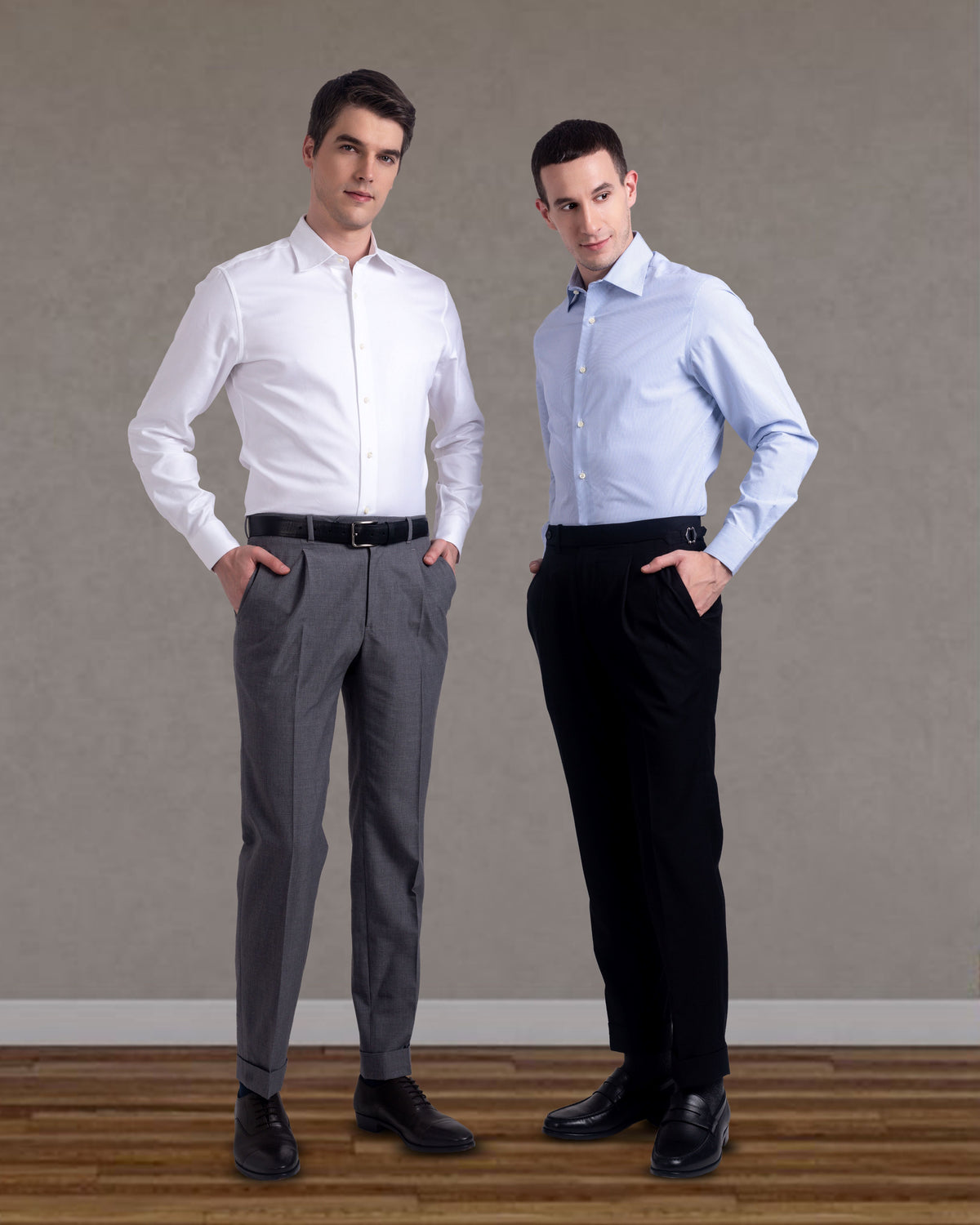 Pleated  Vitale Barberis Canonico Grey Dress Pant - 6