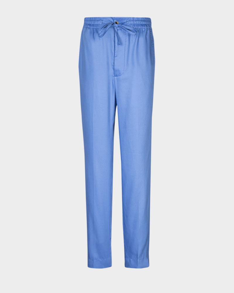Light Cobalt Blue Twill Drawstring Pant