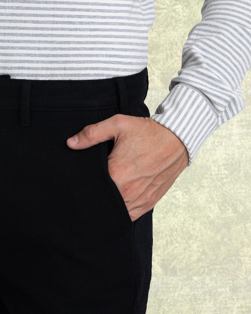 Black Wool Chino