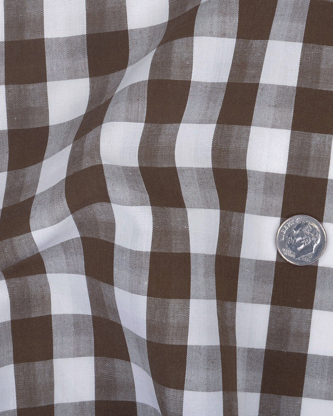 Brown White Macro Gingham Checks - 5