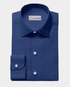 Navy Black Small Gingham Twill