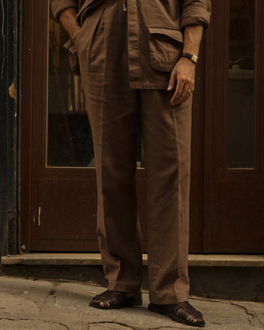 Linen Fresco Brown Pant