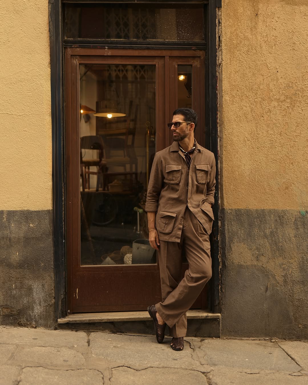 Linen Fresco Brown Pant