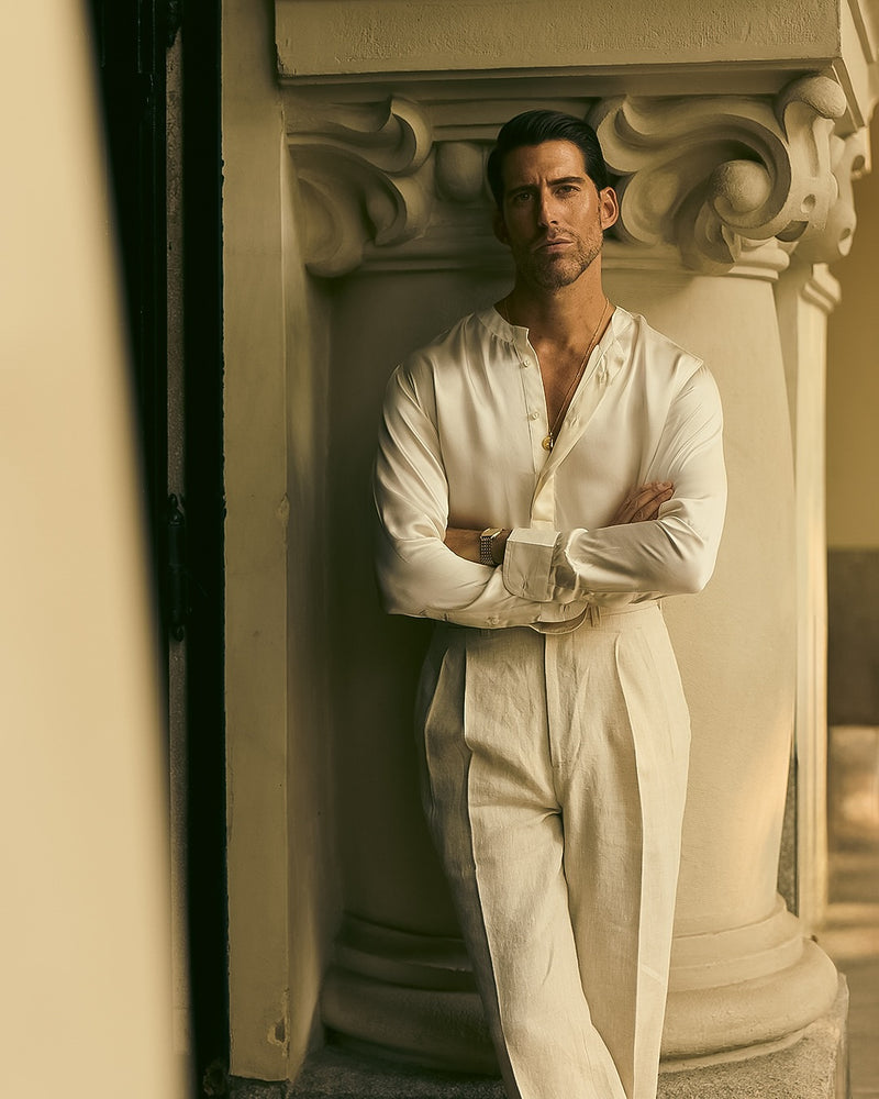 High Waisted Pants in Linen Suiting Muslin