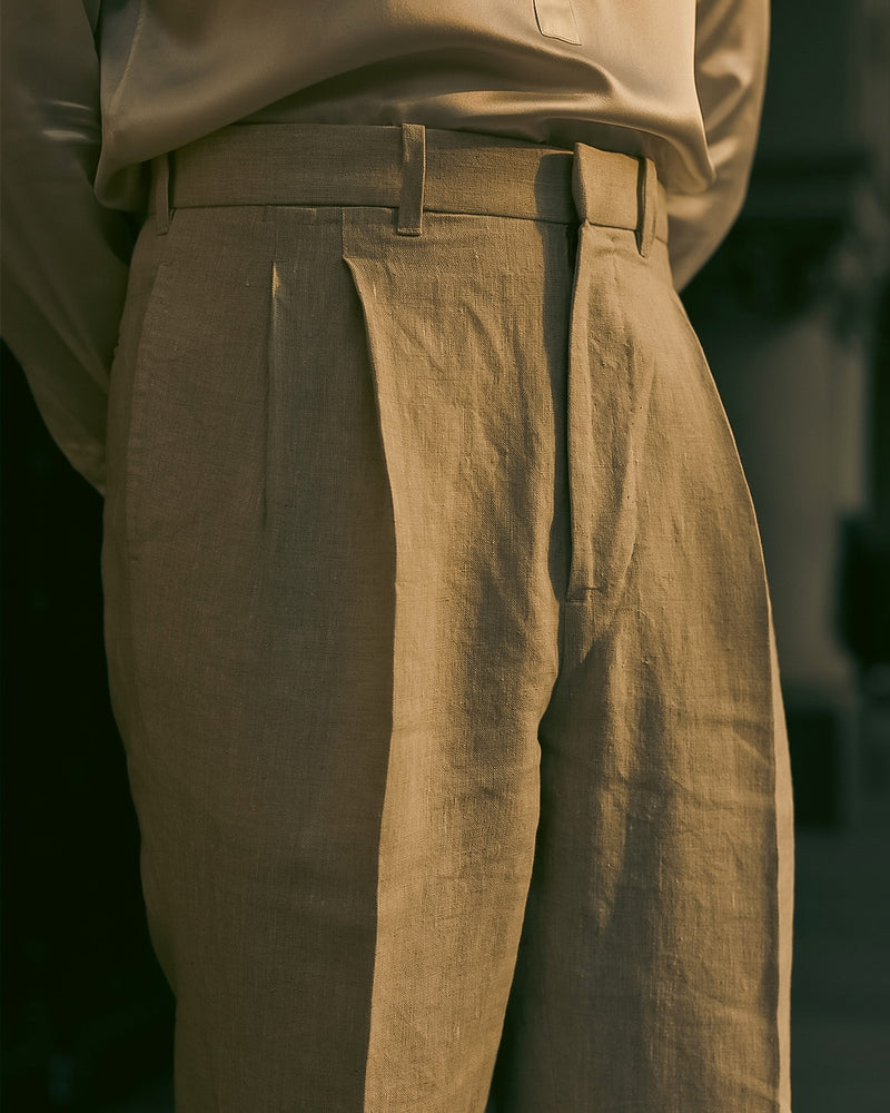 High Waisted Pants in Linen Suiting Muslin
