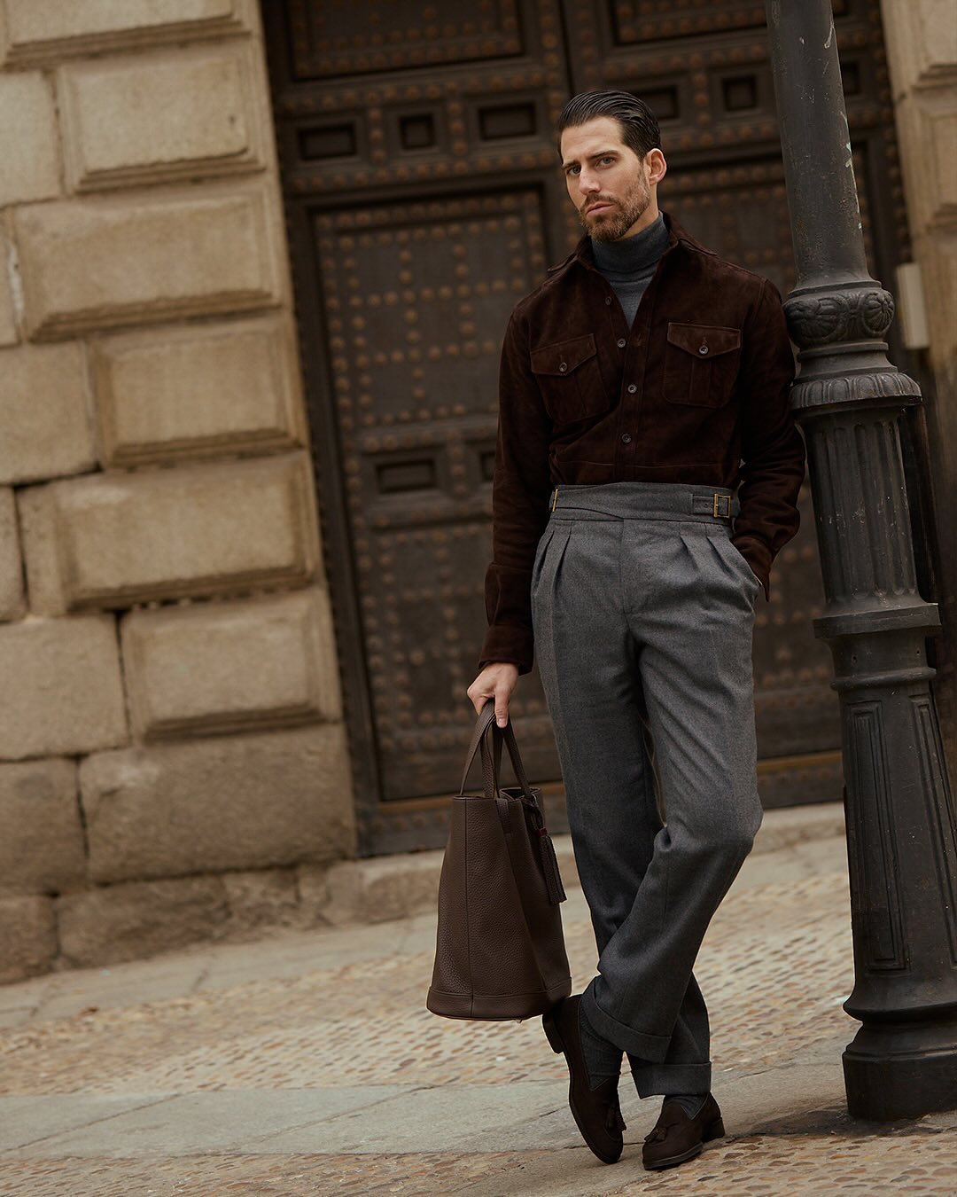 Gurkha Pant in Dugdale Dark Grey Wool Flannel - 6