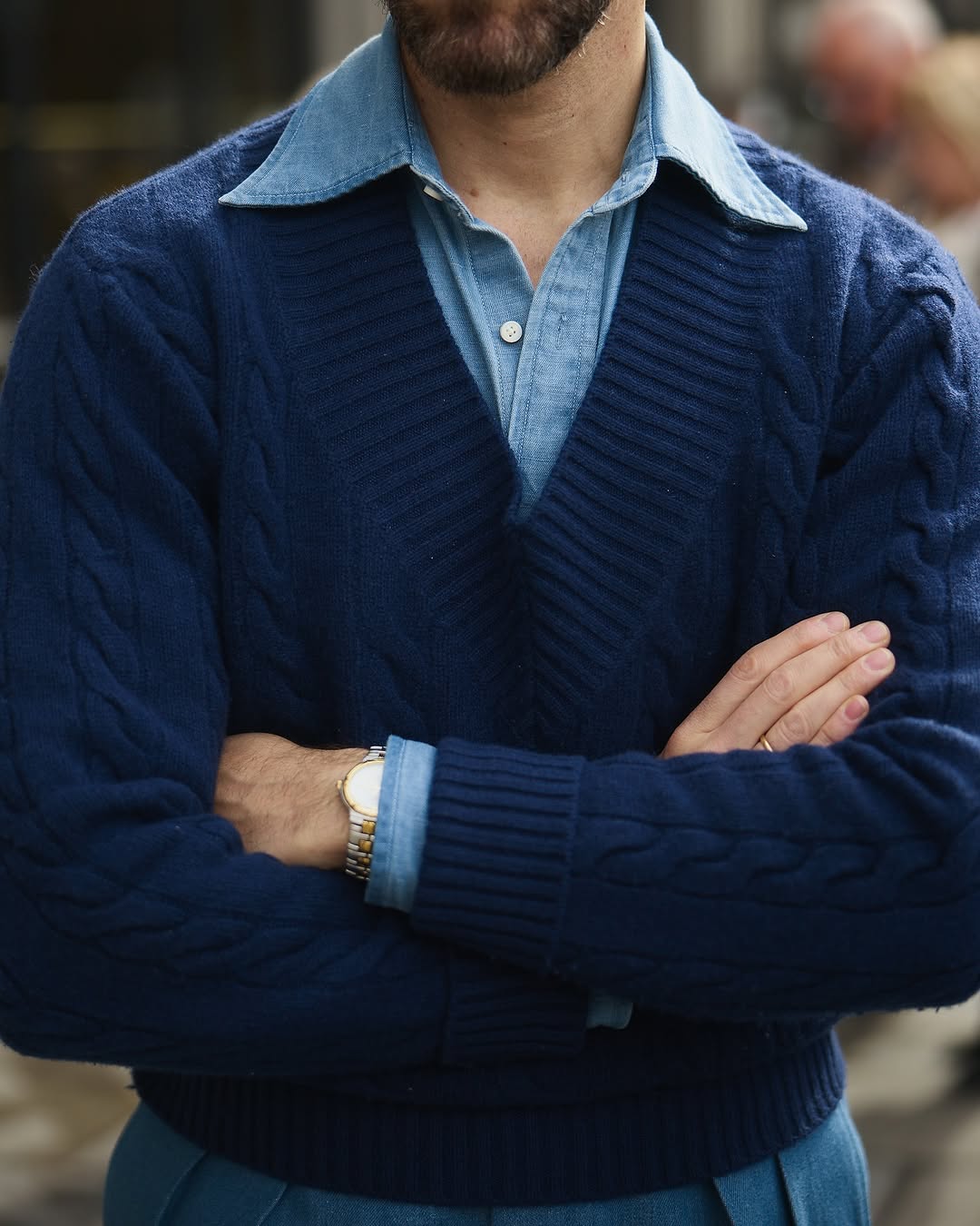 Fade Washed Hemp Cotton Chambray Shirt