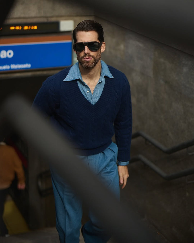 Fade Washed Hemp Cotton Chambray Shirt