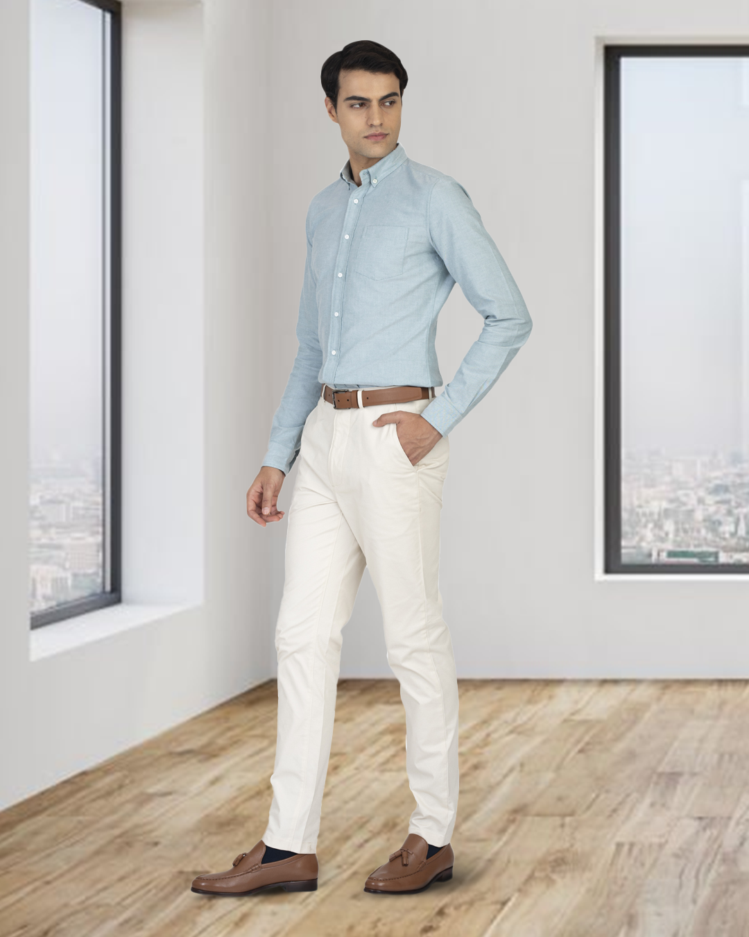 Genoa Ivory Cream Chino - 3