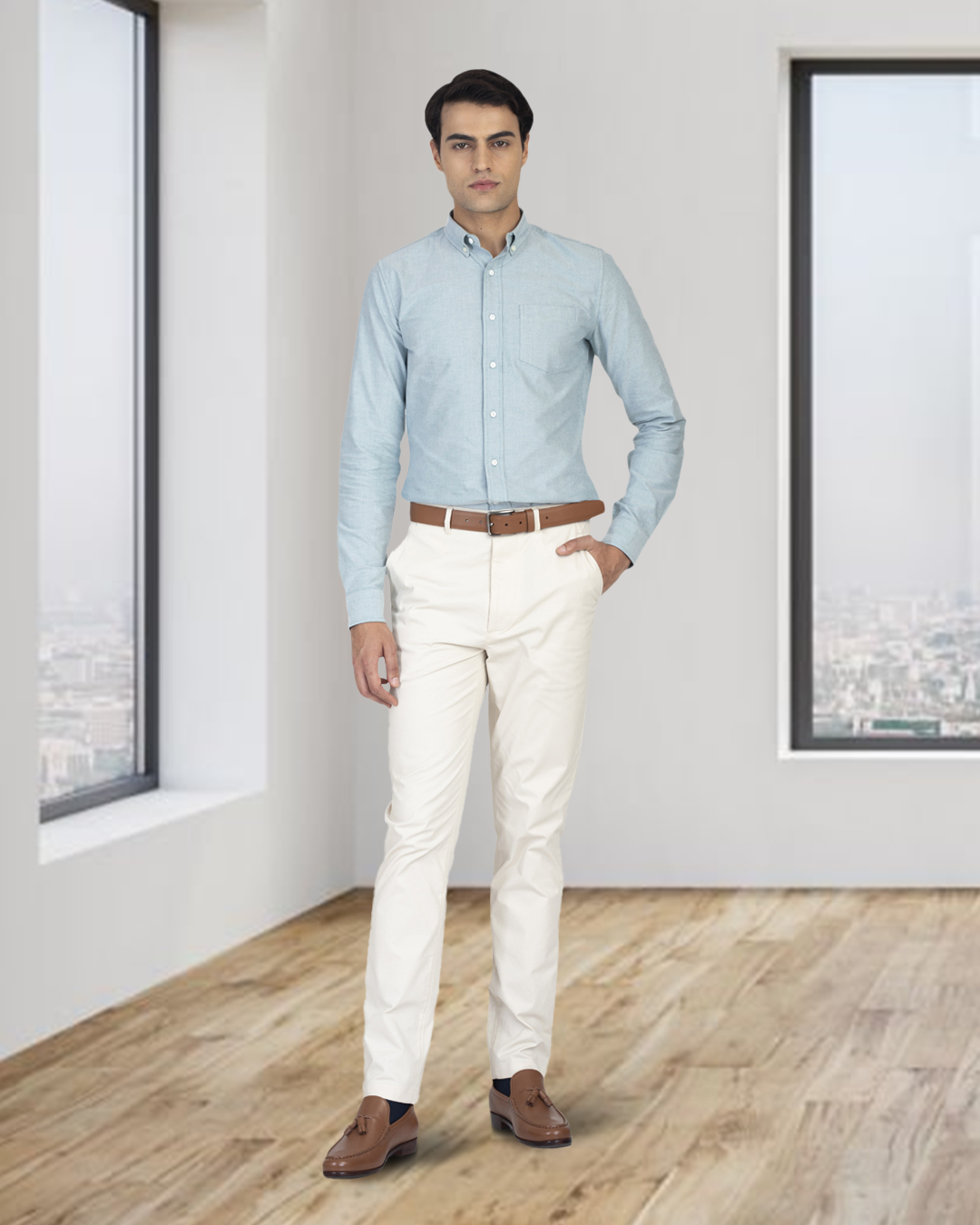 Genoa Ivory Cream Chino - 2