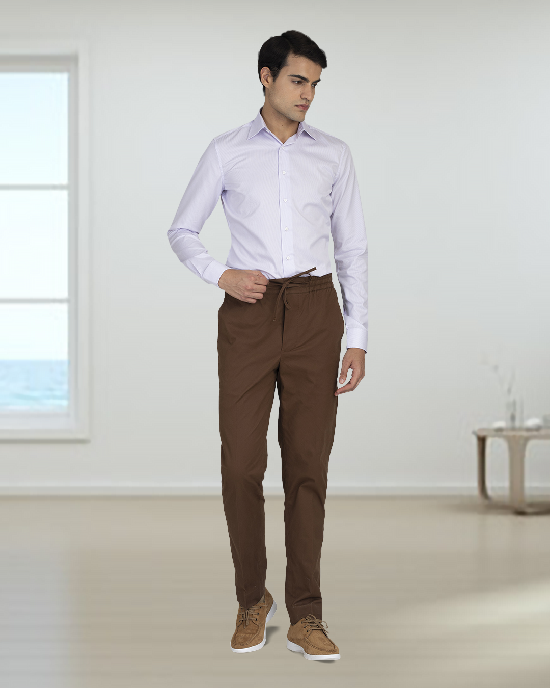 Genoa Coffee Brown Drawstring Pant - 3