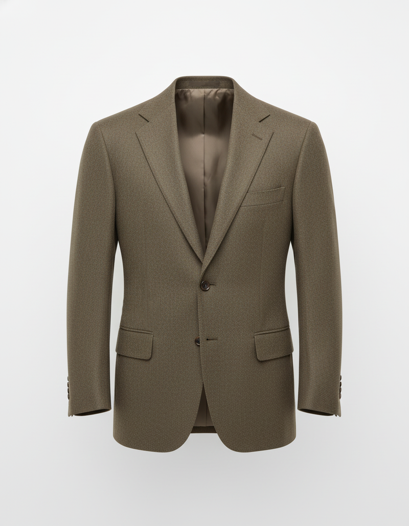 Dugdale Olive Beige Wool Flannel  suit