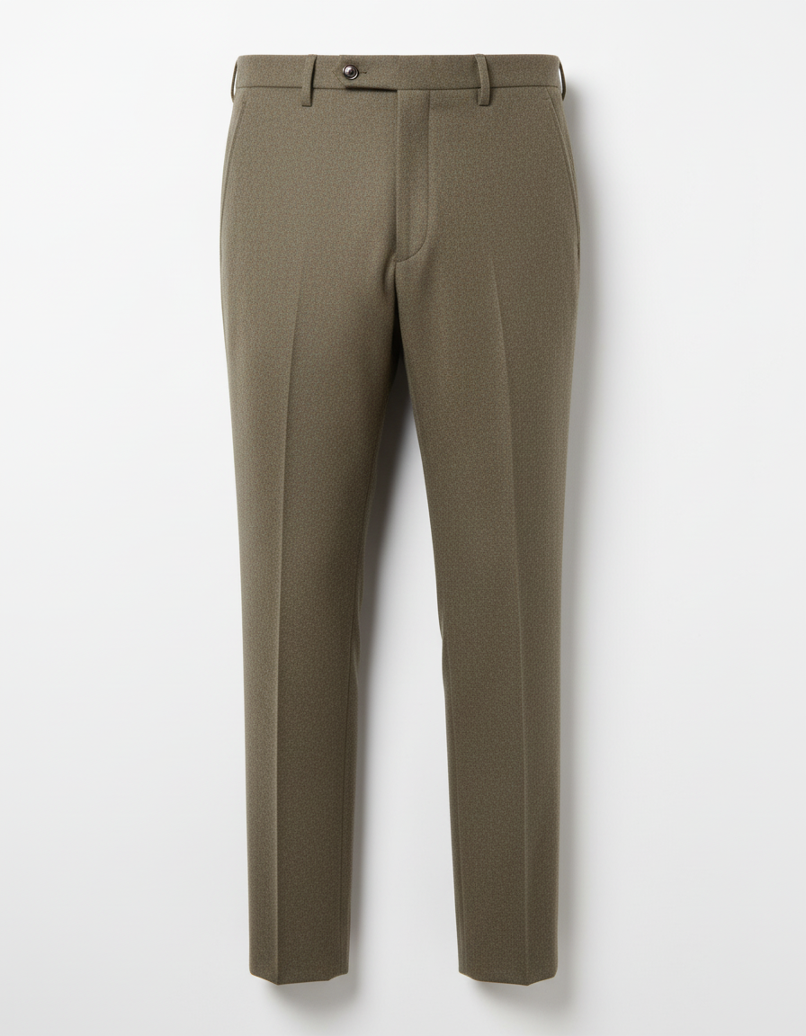 Dugdale Olive Beige Wool Flannel  suit - 13