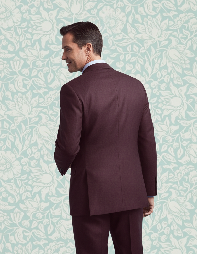 Dugdale Maroon Wool Flannel Suit