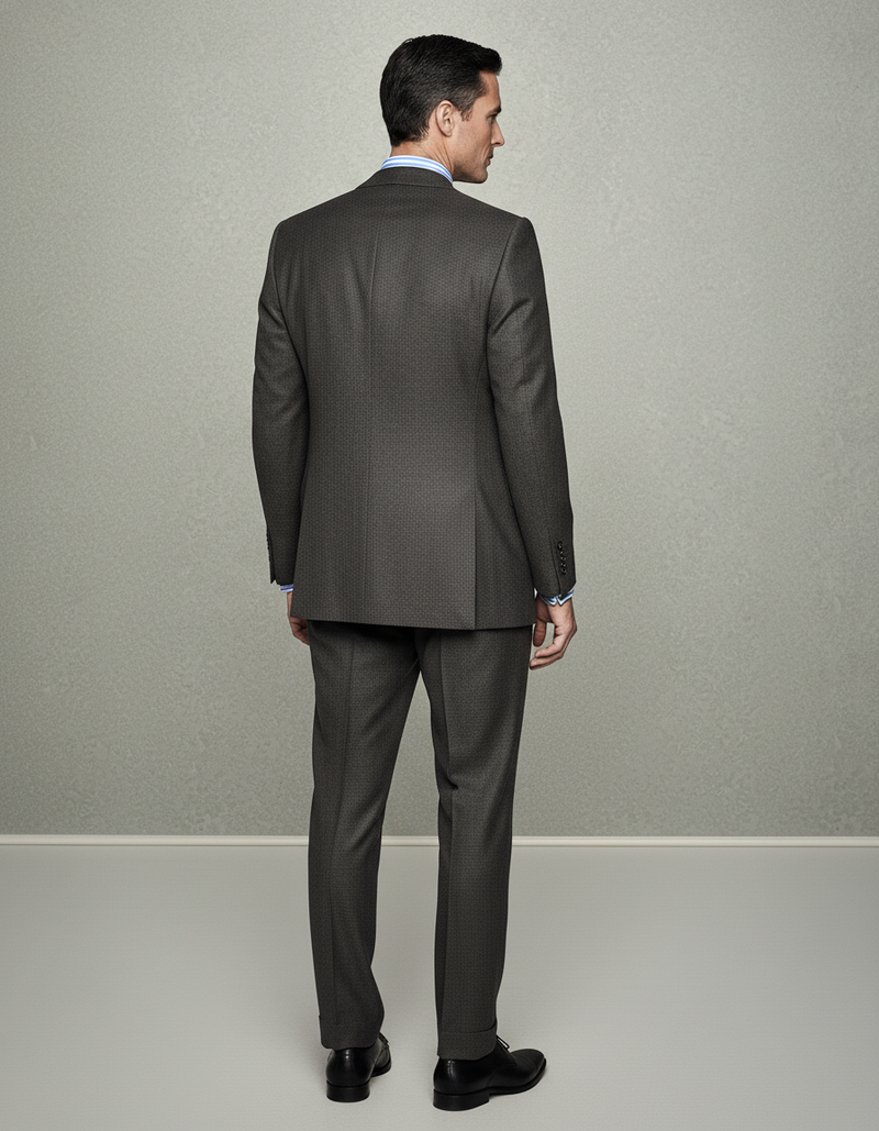 Dugdale Olive Grey Wool Flannel Suit