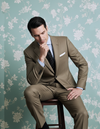 Dugdale Olive Beige Wool Flannel  suit