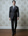 Dark Grey Wool Pinstripes Suit