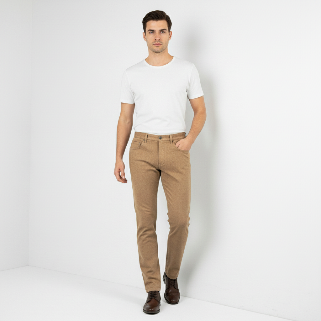 Camel Wool Jeans - 2