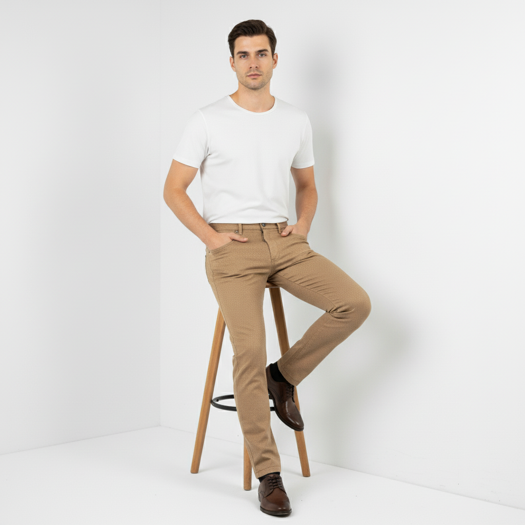 Camel Wool Jeans - 4