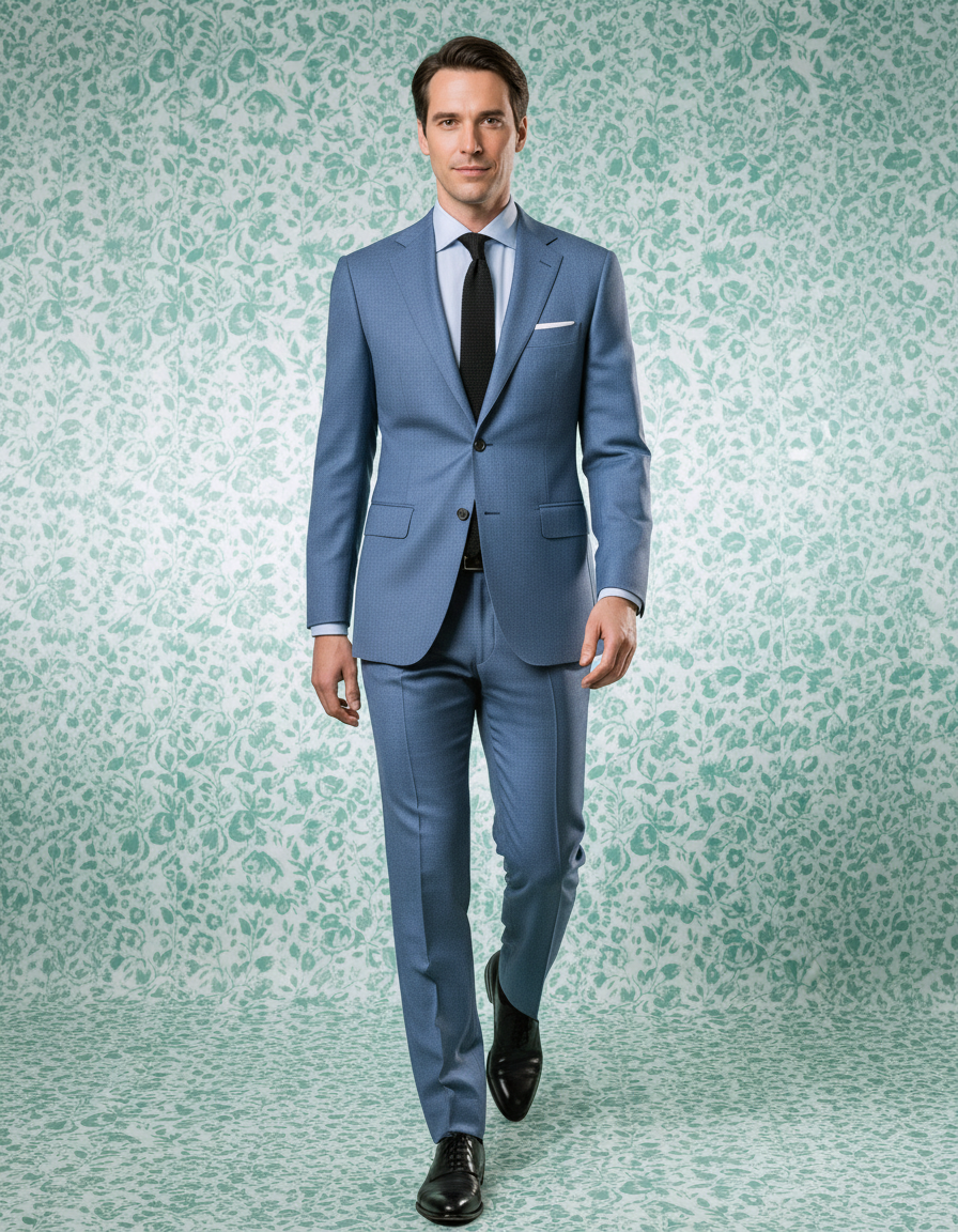 Dugdale Blueish Grey Wool Flannel Suit - 2
