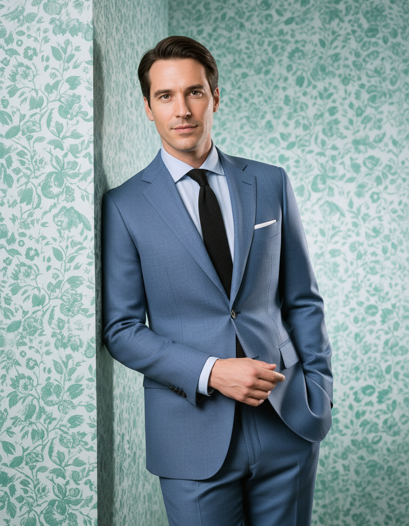 Dugdale Blueish Grey Wool Flannel Suit