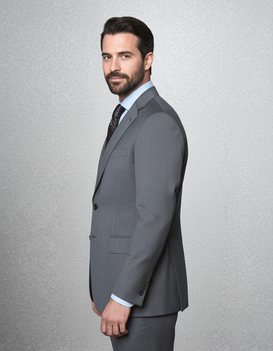 Washable Wool Suit: Mid Grey - 5