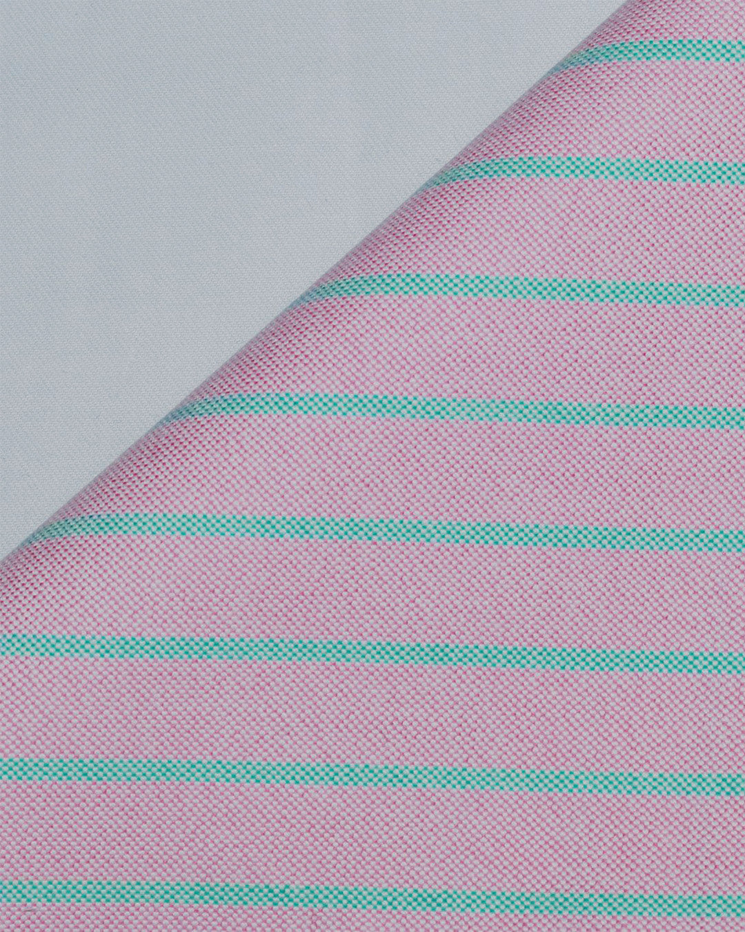 Orchid Pink Green Stripes Classic Oxford - 4