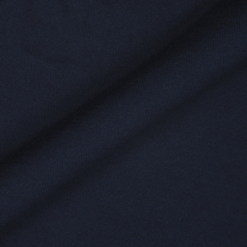 EZS Merino Wool Navy Long Sleeve Polo