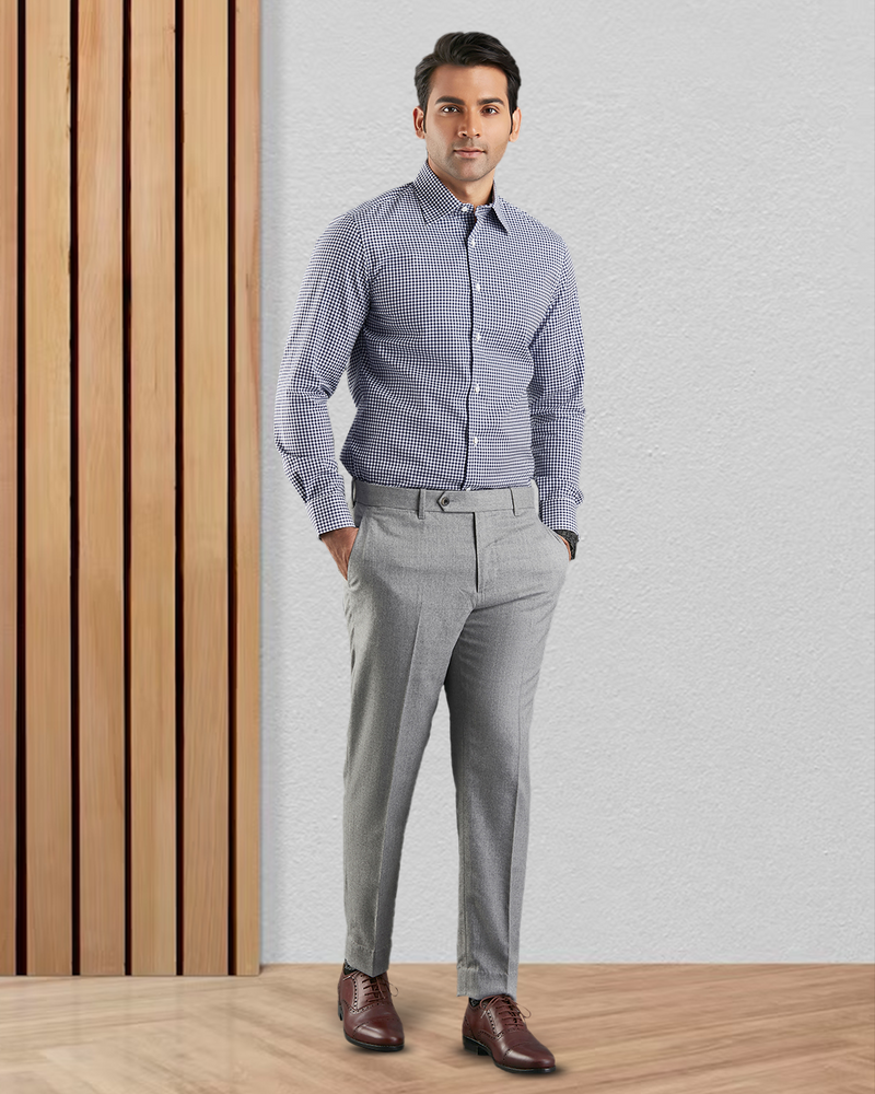 Navy Small Gingham Shirt