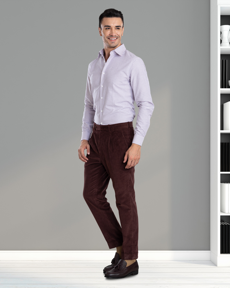 Navy Pink Tattersall Shirt