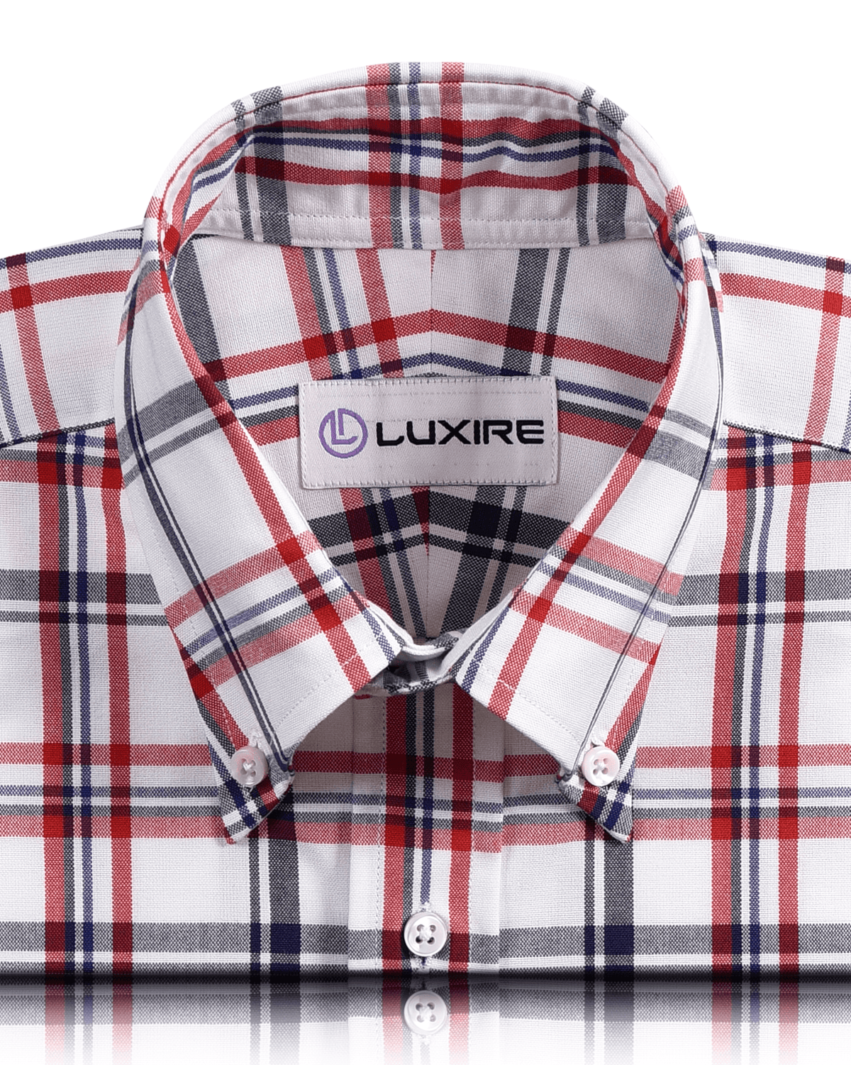 Classic Red Navy White Checks Oxford Shirt - 2