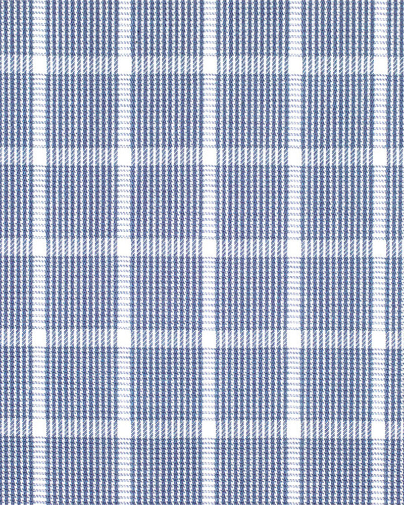 Navy Blue with White Grid Shirt