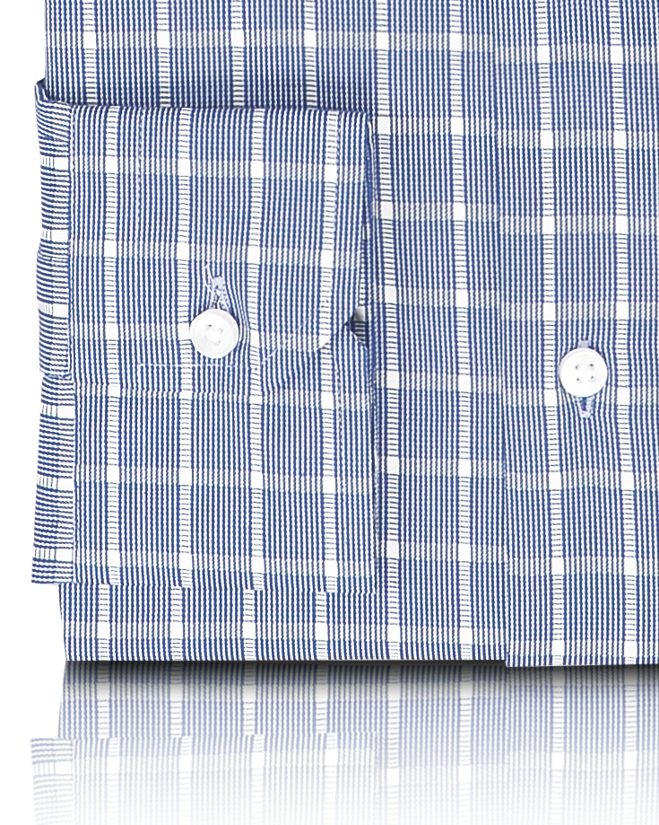 Navy Blue with White Grid Shirt - 3