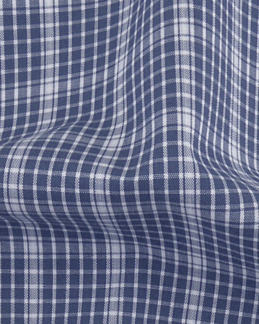 Dark Blue White Graph Checks Shirt - 4