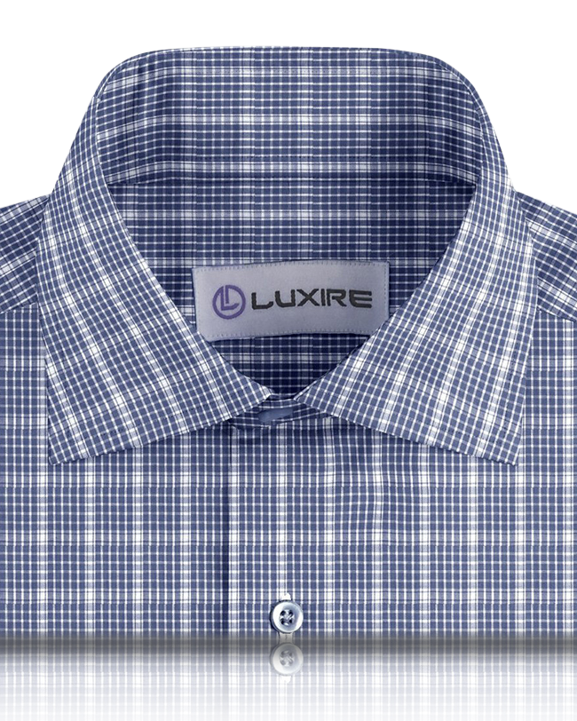 Dark Blue White Graph Checks Shirt - 2