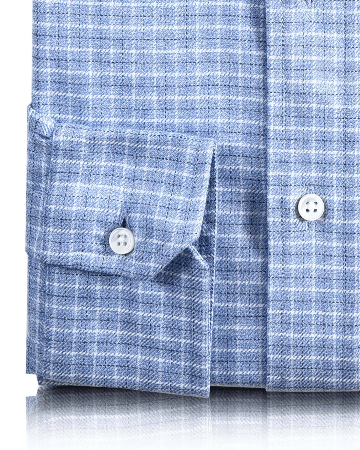 Dark Blue Light Blue & White Tattersall Checks - 3