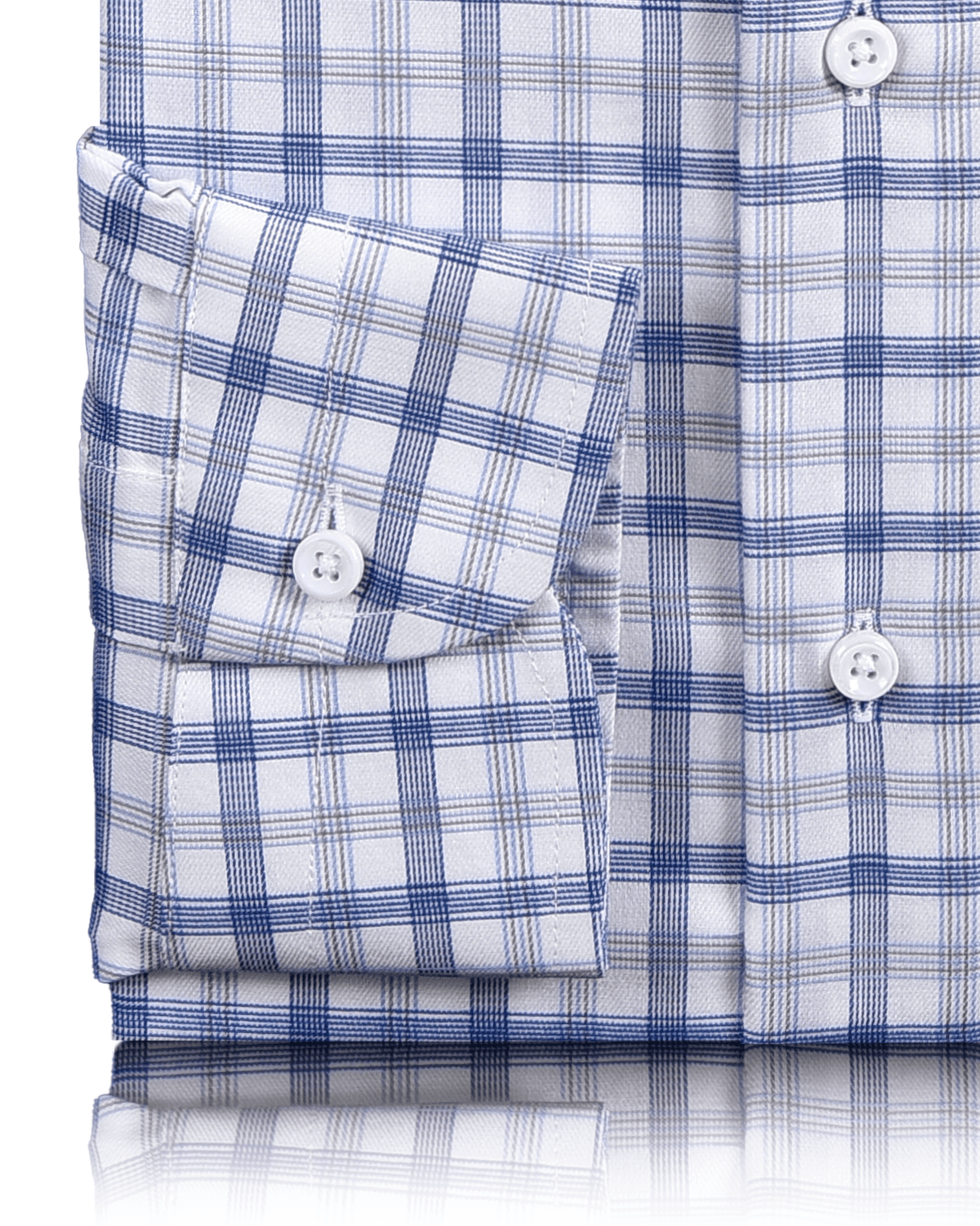 Monti Blue Grey Tattersall Shirt - 3