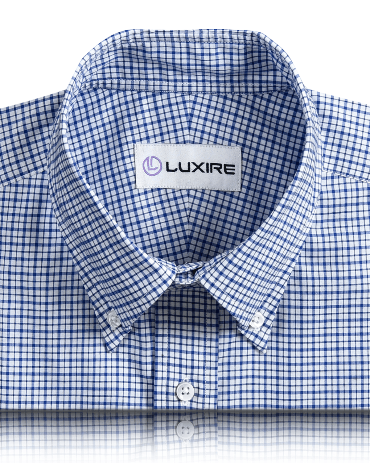 Tattersall Multi Size Navy Checks on White Shirt - 2