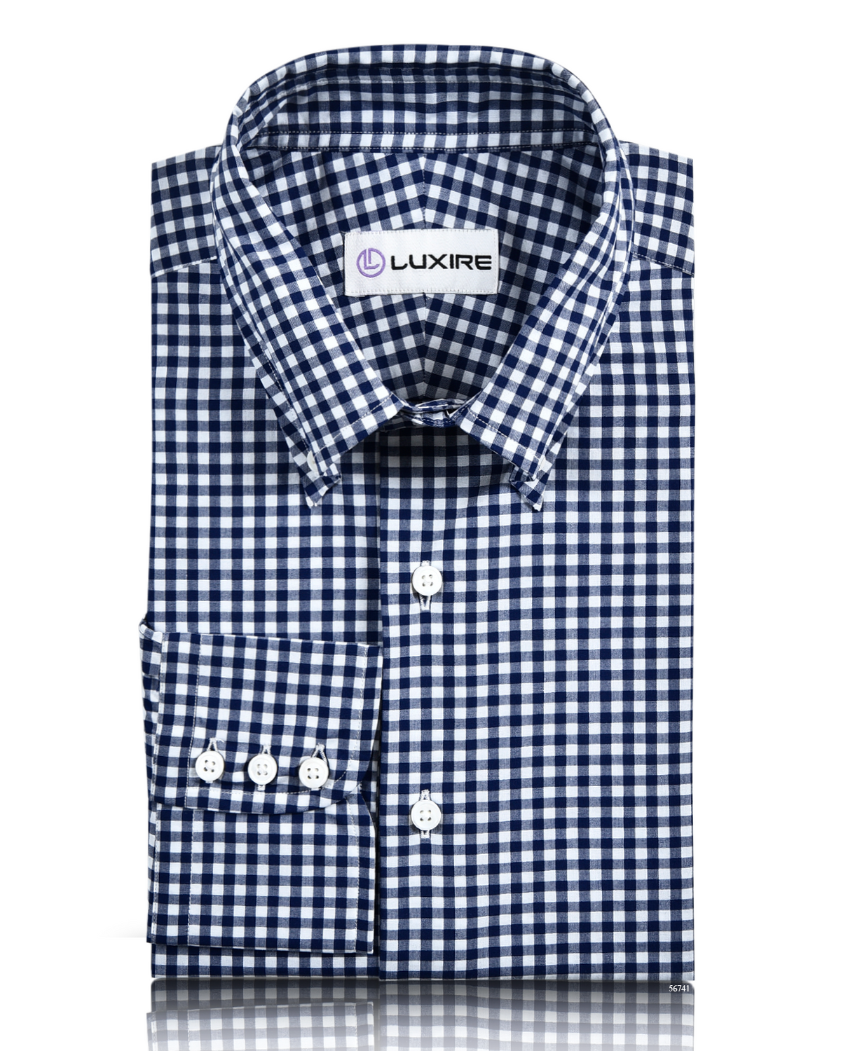 Classic Navy Gingham Shirt - 1