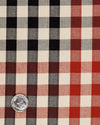 Checks: Red Navy Macro Gingham Herringbone Shirt