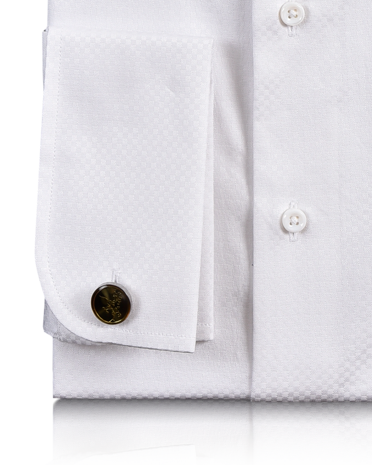 White Check Textured Shirt - 3