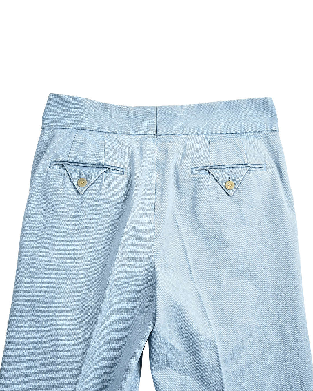 Gurkha Pant in Fade Washed Blue Selvage With Turquoise Tint - 6